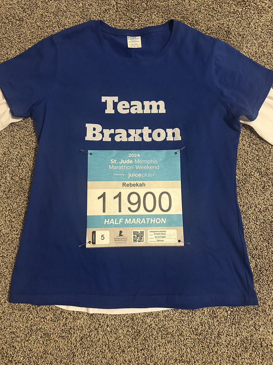 rebekahcbyrd1's tweet photo. It’s race day…running for Braxton today! #TeamBraxton #runforstjude https://t.co/zyIvmmOXt6