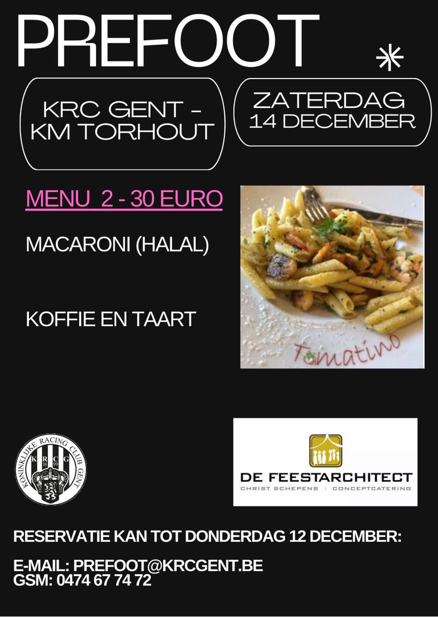 RacingGent's tweet photo. Schrijf je nu in voor de prefoot 🍴van volgende week. https://t.co/Wy5ft3Mzgy