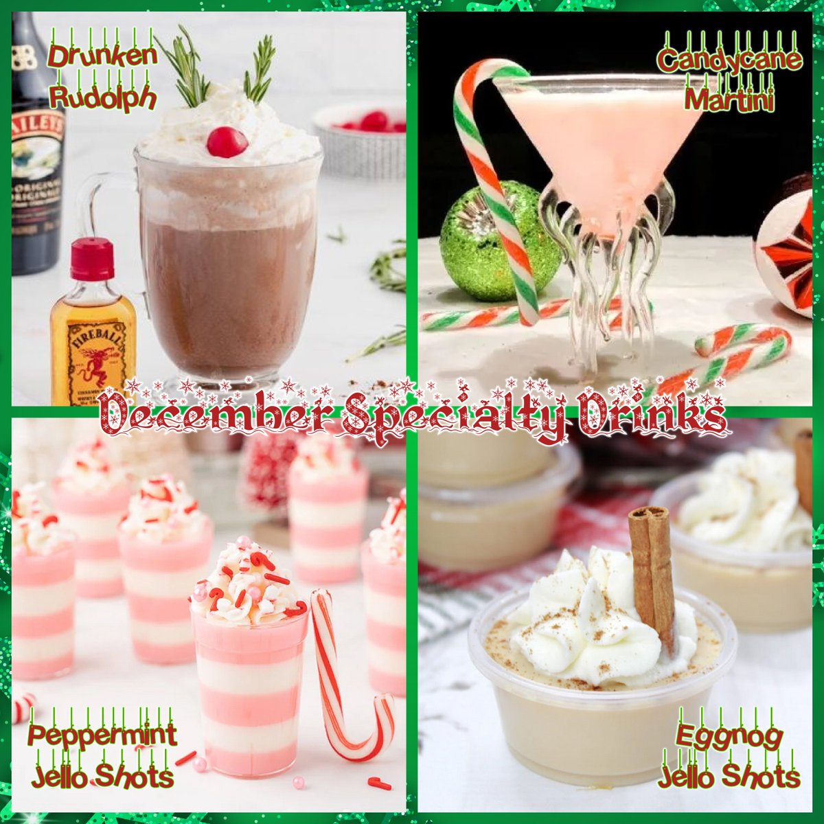 VelvetRabbitInc's tweet photo. 🍹🎄 If you swing by #VelvetRabbitInc tonight make sure to savor our December Specialty Drinks—bringing holiday flavor to you in liquid form! 🐰 They’re 1/2 price, so put our #STARtender and bartenders to work crafting these festive sips. Cheers to the season! 🎅✨ #HolidaySips https://t.co/vxkIGHM5Ri