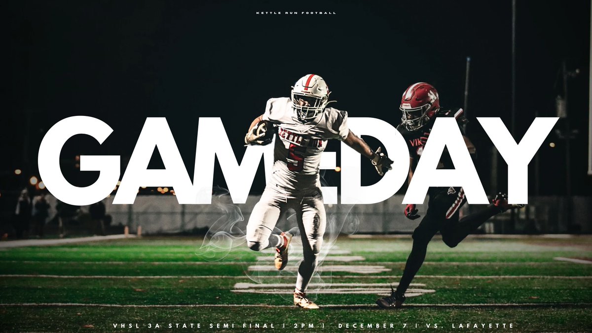 KettleRunFB's tweet photo. 🟠🟢 STATE SEMI GAMEDAY 🟢🟠

Come out today to support your Cougars as they try to earn a spot in the state title game!

🆚️Lafayette 13-0
⏰️2:00
📍7403 Academic Ave, Nokesville
🎟https://t.co/iobvmMFF0a

#RollCougs
#FindAWay https://t.co/kWwnONk4eg