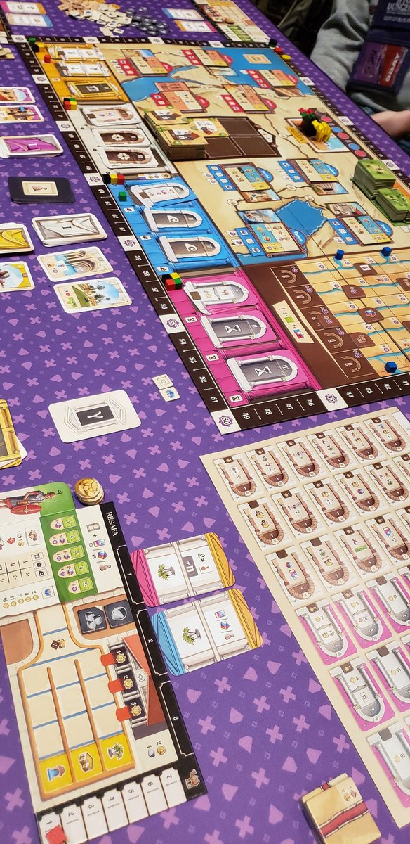 BoardGamerSteph's tweet image. Second game of PaxU... Resafa from @games_delicious 

#paxu2024 #boardgamegeek