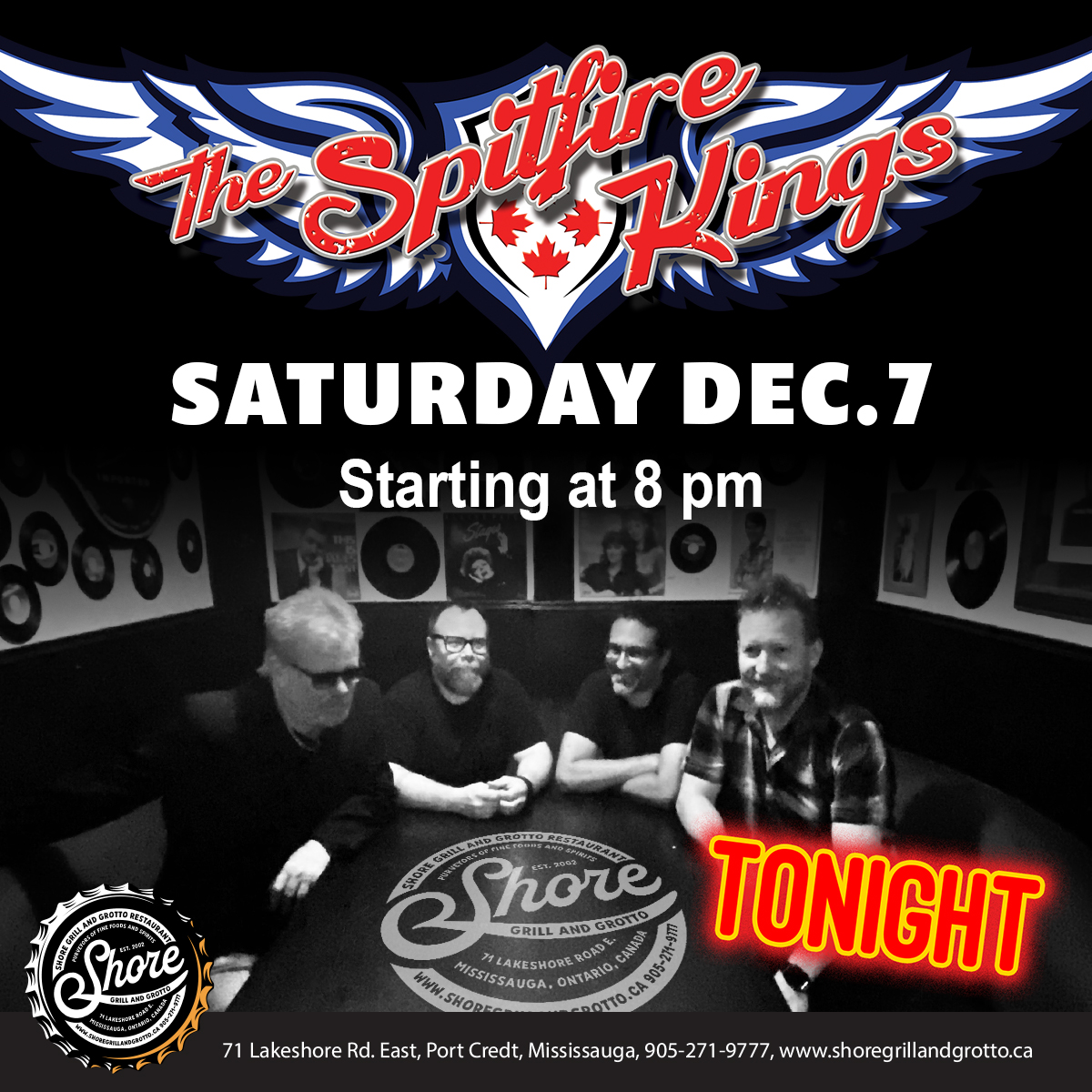The Spitfire Kings is a six-piece rock band formed in 2014 as part of the Royal Canadian Air Force. Based in Winnipeg, they blend classic rock, blues, and R&amp;B, performing for military personnel and at major events like the Grey Cup. Their debut album is called Dead Reckoning,
