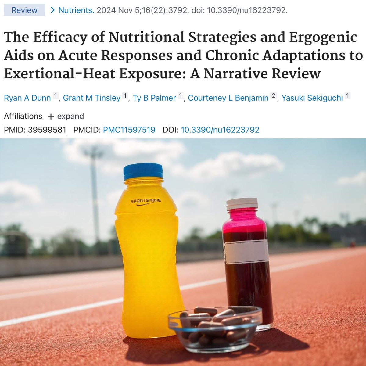 Nutritional strategies for heat exposure 🥵

This new review summarised the available evidence of nutritional strategies and ergogenic aids on responses during and after acute and chronic heat exposure 📚

Here are the primary findings and key recommendations 🔍

Carbohydrate 🧃