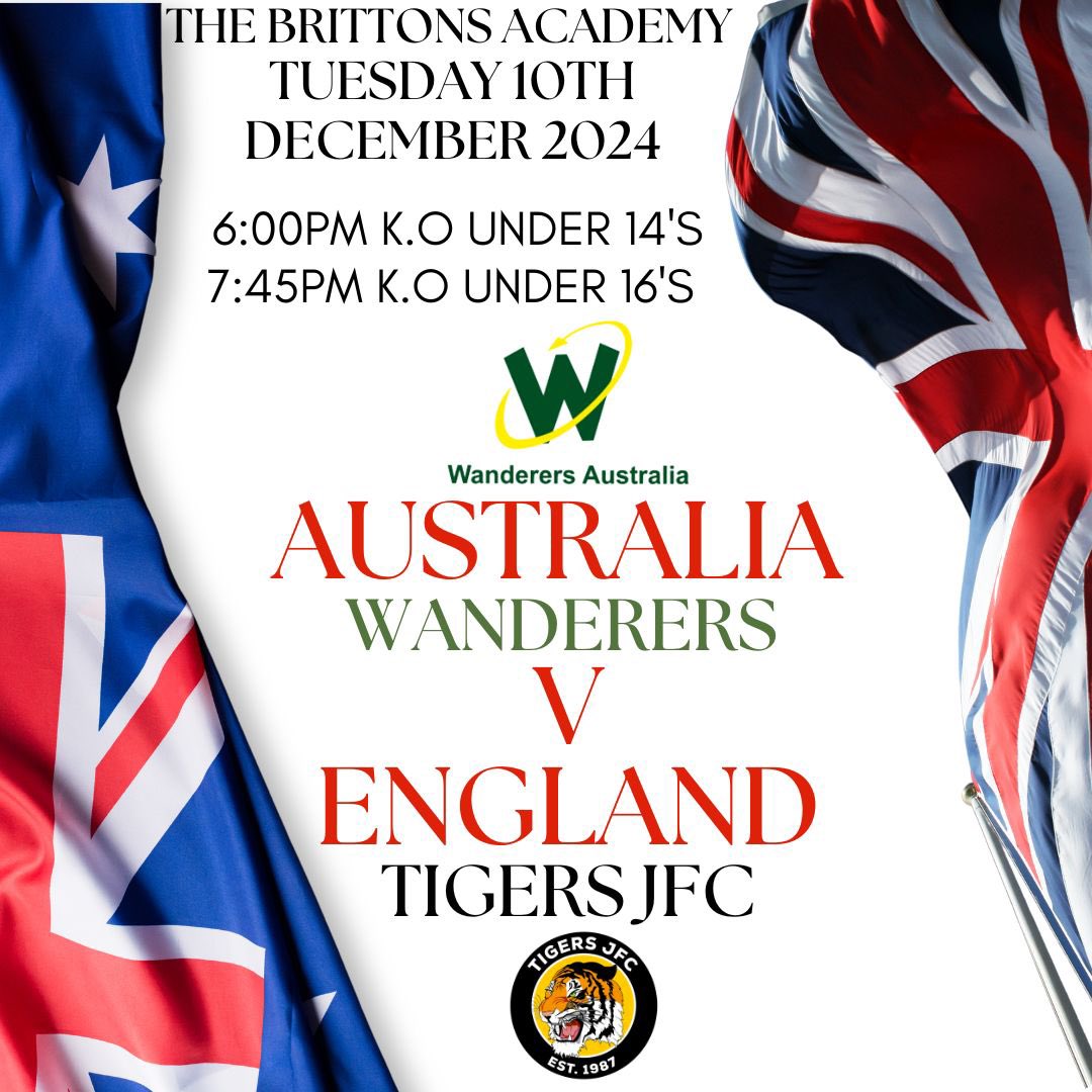 TigersJFCWhite1's tweet photo. Looking forward to hosting @WsAUS at Britton’s Academy this coming Tuesday ⚽️🐯💛🖤💛🖤 https://t.co/4jreCSu4Gp