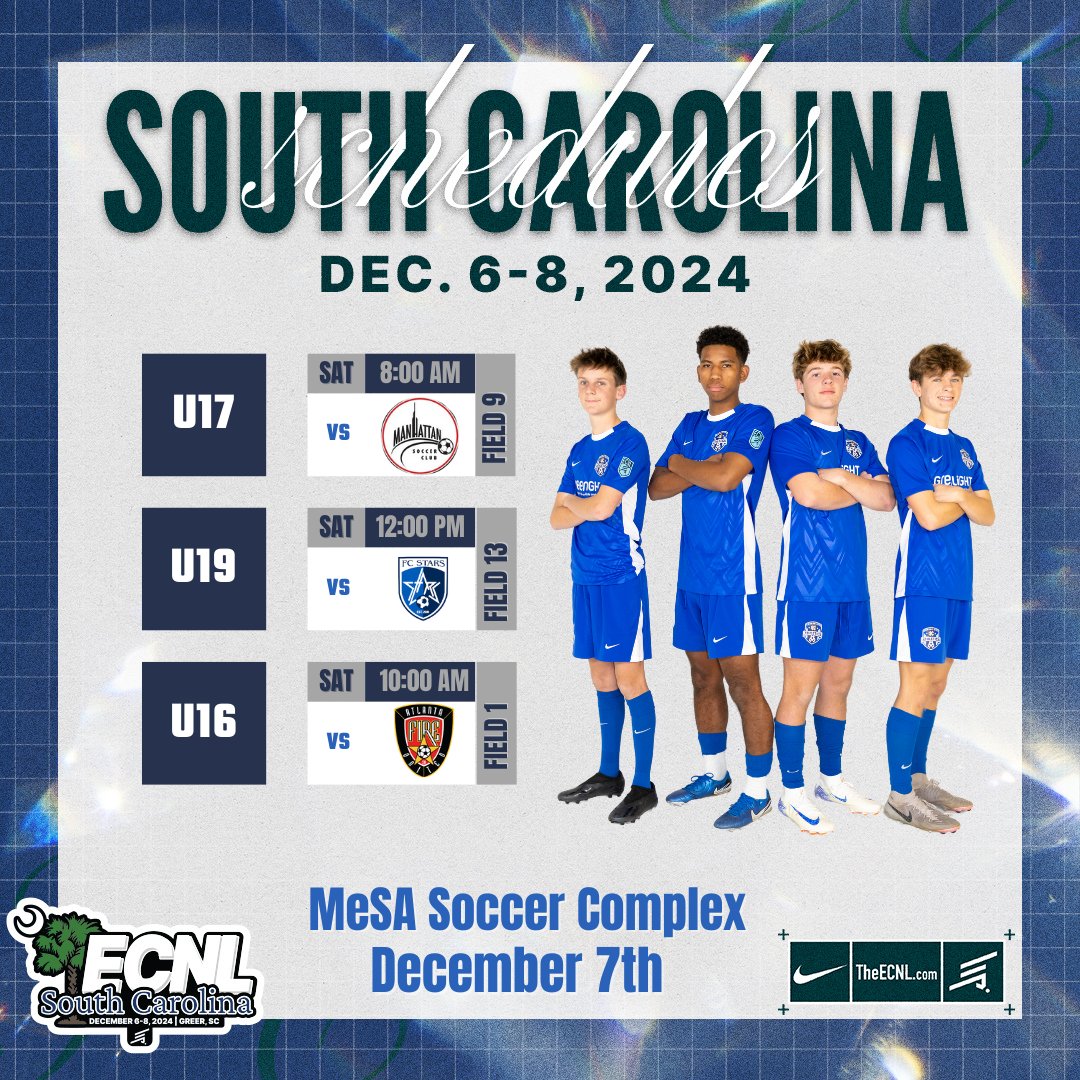 Day 1 at ECNL South Carolina was outstanding for our @AthleticsKCECNLboys.  Can't wait to see what today holds!