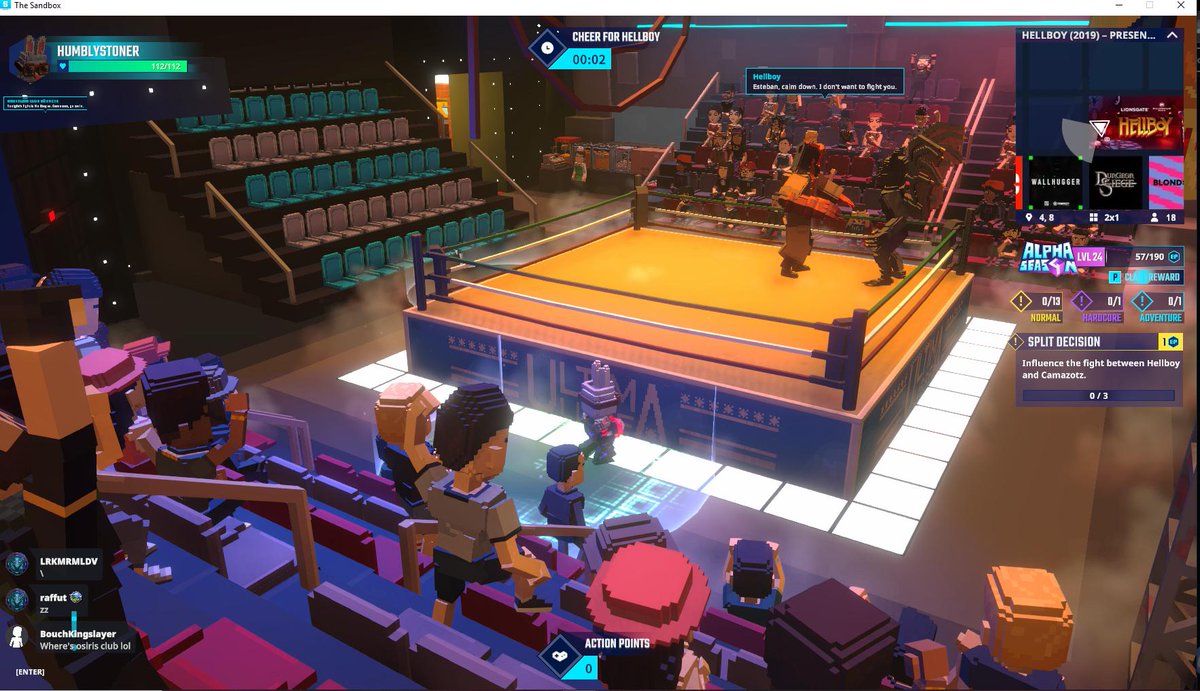 Sneaking into the Osiris club in Hellboy (2019) in <a href="/TheSandboxGame/">The Sandbox</a>. Things are about to get supernaturally exciting! 😈🔥 <a href="/Lionsgate/">lionsgate</a> register-landings.sandbox.game/alphaseason4-s… #TheSandbox #AlphaSeason4 #AS4SocialChallenge