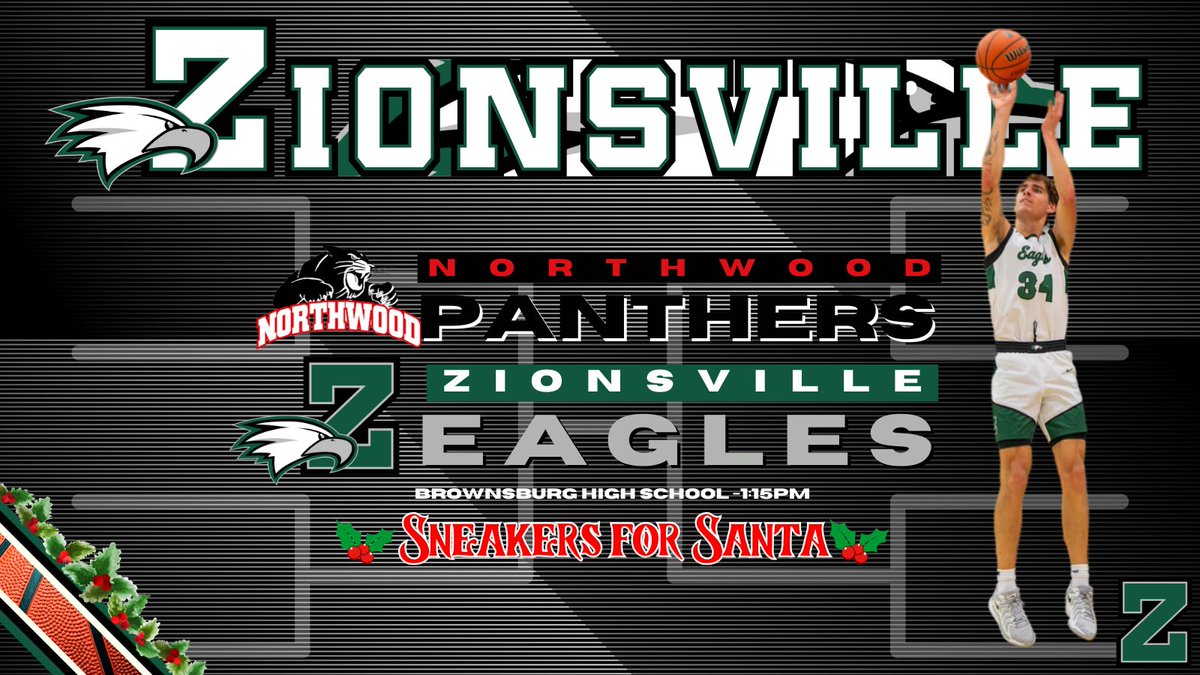 Zionsville High School Athletics (@zcseagles) on Twitter photo ๐ BOYS BASKETBALL ๐ Good luck to <a href="/ZionsvilleBball/">ZionsvilleBasketball</a> as they compete in the SNEAKERS FOR SANTA tournament vs. <a href="/NWP_Athletics/">NorthWood Athletics</a> today <a href="/bhsdogs/">Brownsburg Athletics</a> ! The Eagles tip off at 1:15PM. GO EAGLES!!!
๐๏ธ public.eventlink.com/tickets?t=1014โฆ ๐ BOYS BASKETBALL ๐ Good luck to <a href="/ZionsvilleBball/">ZionsvilleBasketball</a> as they compete in the SNEAKERS FOR SANTA tournament vs. <a href="/NWP_Athletics/">NorthWood Athletics</a> today <a href="/bhsdogs/">Brownsburg Athletics</a> ! The Eagles tip off at 1:15PM. GO EAGLES!!!
๐๏ธ public.eventlink.com/tickets?t=1014โฆ