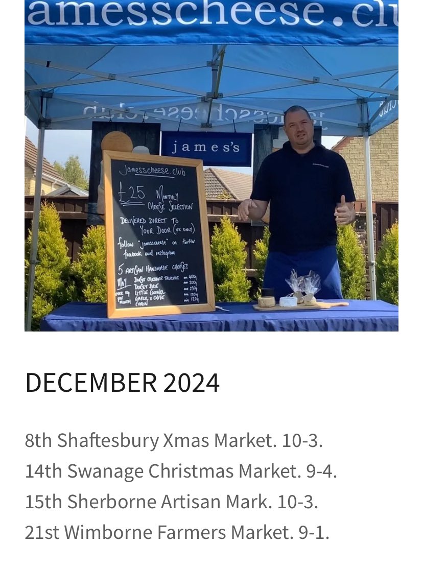 Revised Christmas market dates. #cheese #local #artisan
