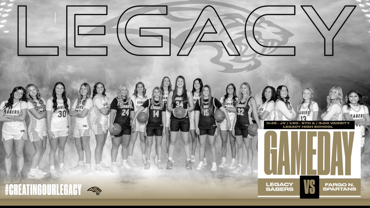 🏀 GAMEDAY 🏀

The Sabers are back in action this afternoon when they battle the Fargo North Spartans. 

⏰ 11:45 - JV
⏰ 1:30 - 9th A
⏰ 3:00 - Varsity
📍 Legacy High School

fan.hudl.com/usa/nd/bismarc…

#CreatingOurLegacy