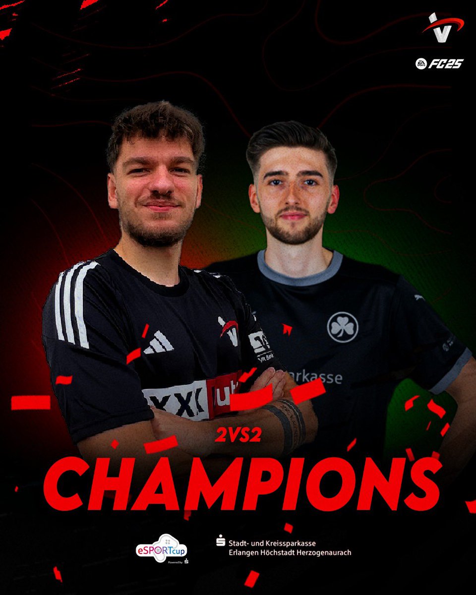 🏆 2vs2 Champions 📍 Erlangen

Max &amp; Moritz konnten den gestrigen Sparkassen E-Sport Cup für sich entscheiden - ungeschlagen 🔥🤩

🎮 <a href="/erdiplayz/">Max Erdmann</a> x <a href="/mrzplayz/">Moritz Mäde</a>