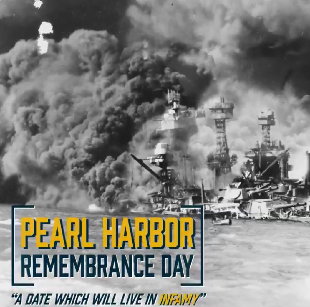 On this #PearlHarborDay , we honor the memory of the 2,400 Sailors, Soldiers, Marines &amp; Civilians who paid the ultimate price on the ‘Day that Will Live in Infamy.’ As we remember, let us resolve to learn the lessons of history and never again heed the voices among us who urge