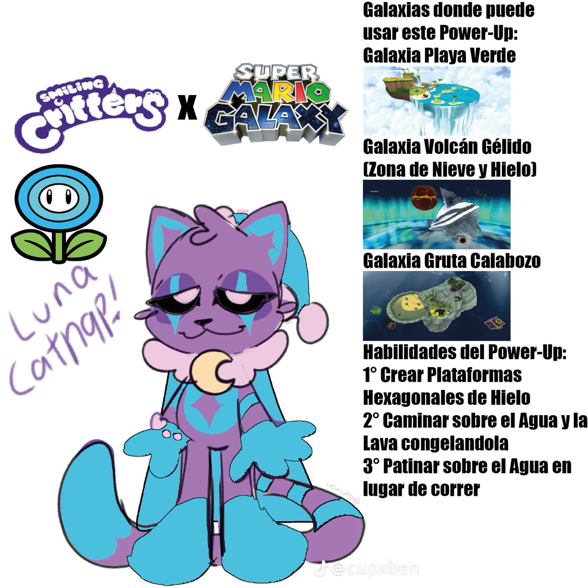 DiegoEduardoBe8's tweet photo. Para:@CupxbenCandy
Te pido perdón de Antemano por usar otra vez tu Fanart para hacer este Edit, pero, espero que te Guste este Edit de Luna Catnap! al usar el Power-Up la Flor de Hielo.
#SuperMarioGalaxy #Smilingcritters #Catnap #SuperSmilingCrittersGalaxy #iceflower https://t.co/4OvEgyIDTN