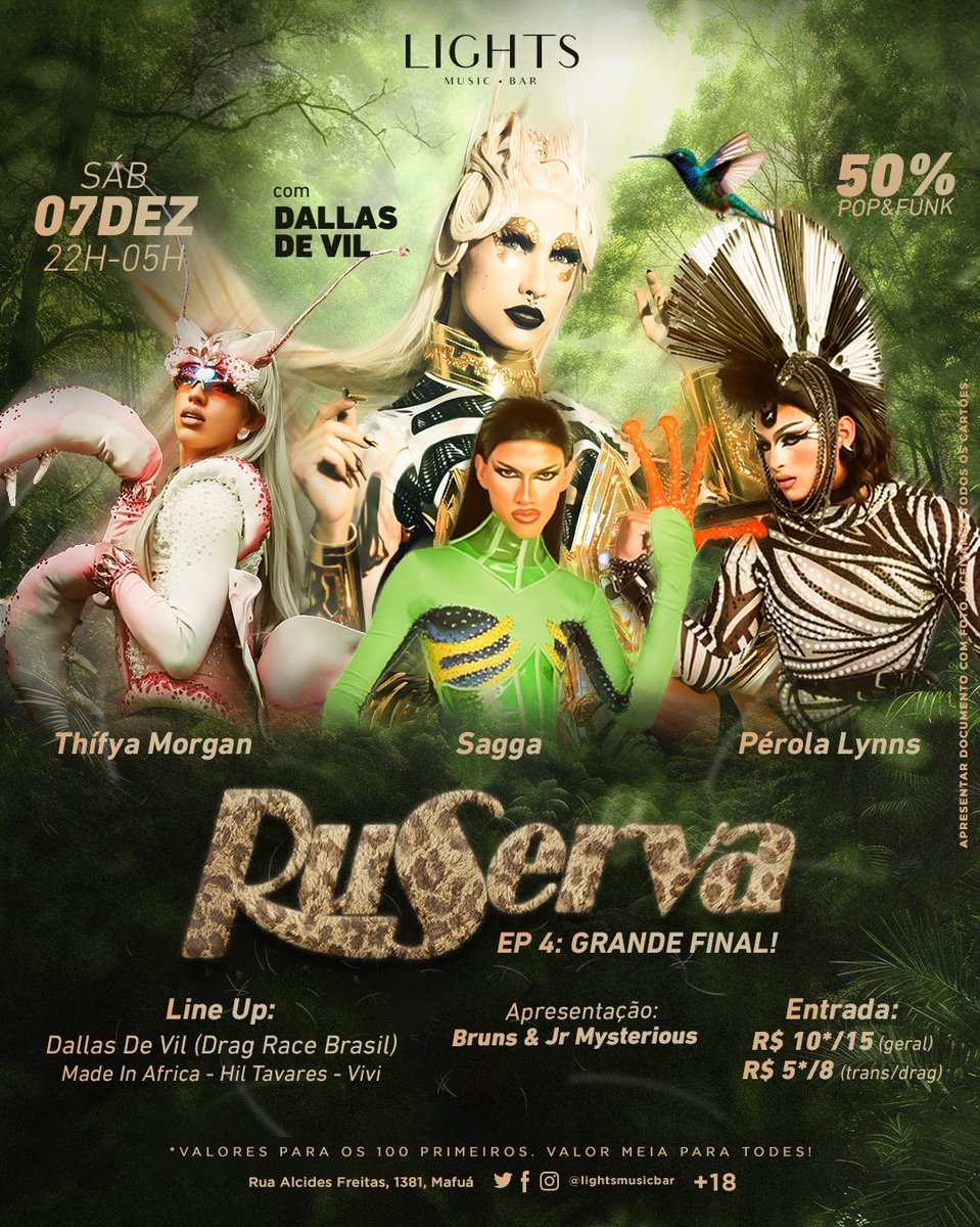 ruservathe's tweet photo. GRANDE FINAL!

Chegou o dia de coroar a winner do #RuServaS6 com presença e set da Dallas De Vil (Drag Race Brasil) + mini show do top 3 da temporada &amp; bastante pop/funk para esquentar a pista da luzes! 😍🎇 https://t.co/D6G9BLR1DK