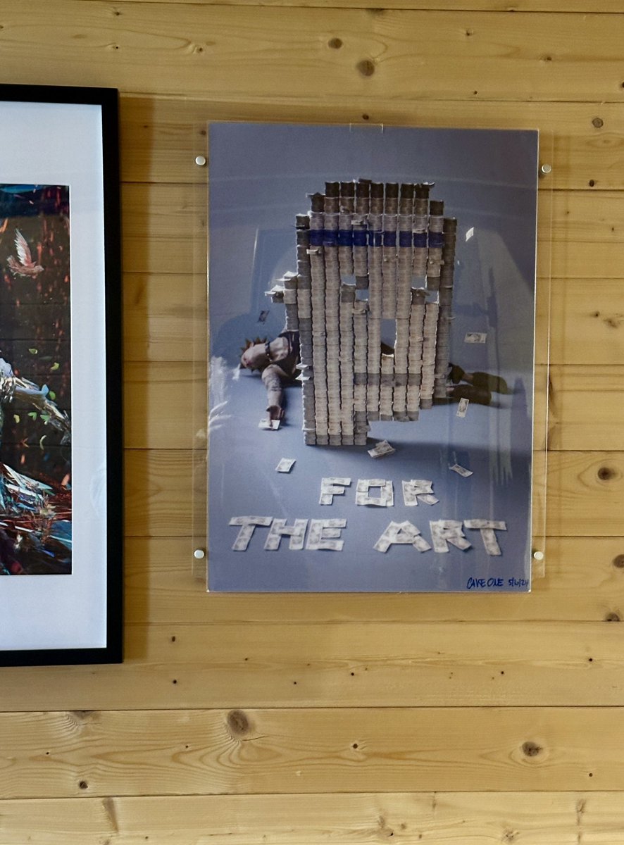 ballisticb's tweet photo. Recent won this awesome signed copy of a #fortheart by the awesome @TheOnlyCakeOne ๐ฅ๐ฅ thank you so much. Also recent @akidcalledbeast deck of a samurai beast and finally put up signed @CyberBrokers_ poster from @nft_paris 23 where c1 and many others broker owners first met ๐ฅ๐ฅ https://t.co/4IgVkPFJUo