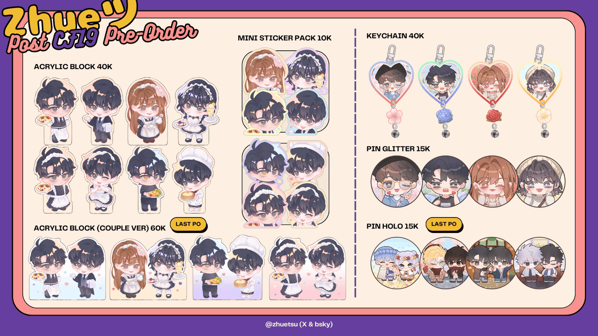 zhuetsu's tweet photo. Last Preorder for some items, especially the old ones. If there's any leftover stock, I will only put it on my 🍊

⭐️ ORV, My S-Class Hunters, LCF, DMJ/Debut or Die

#CF19Catalogue #postCF19 https://t.co/8yK209ht6x