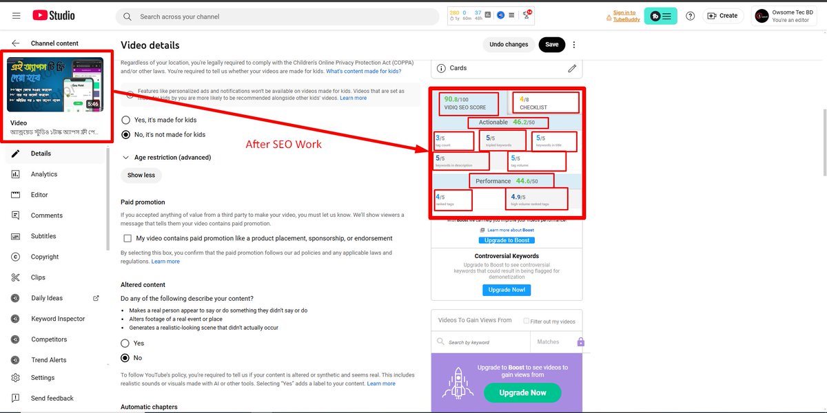 md_moshiur65's tweet photo. YouTube Video SEO work proof.👍 https://t.co/oKRcIfC7Xy