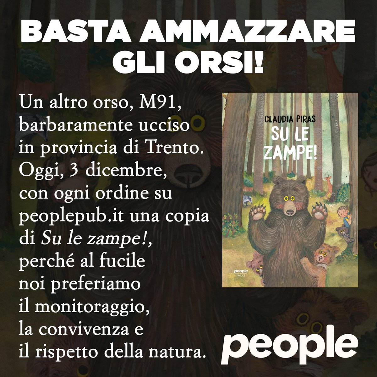 andaradagio's tweet photo. Un bellissimo libro per bambini, ma non solo, illustrato da Claudia Piras. E non c'è nemmeno una parola, un racconto completamente visivo! Solo alla fine, "Cari orsi", postfazione di Annamaria Procacci dell'#ENPA @enpaonlus @peoplepubit @LAV_Italia #M91 @Sabina25537896 https://t.co/IAZ1viXrgu