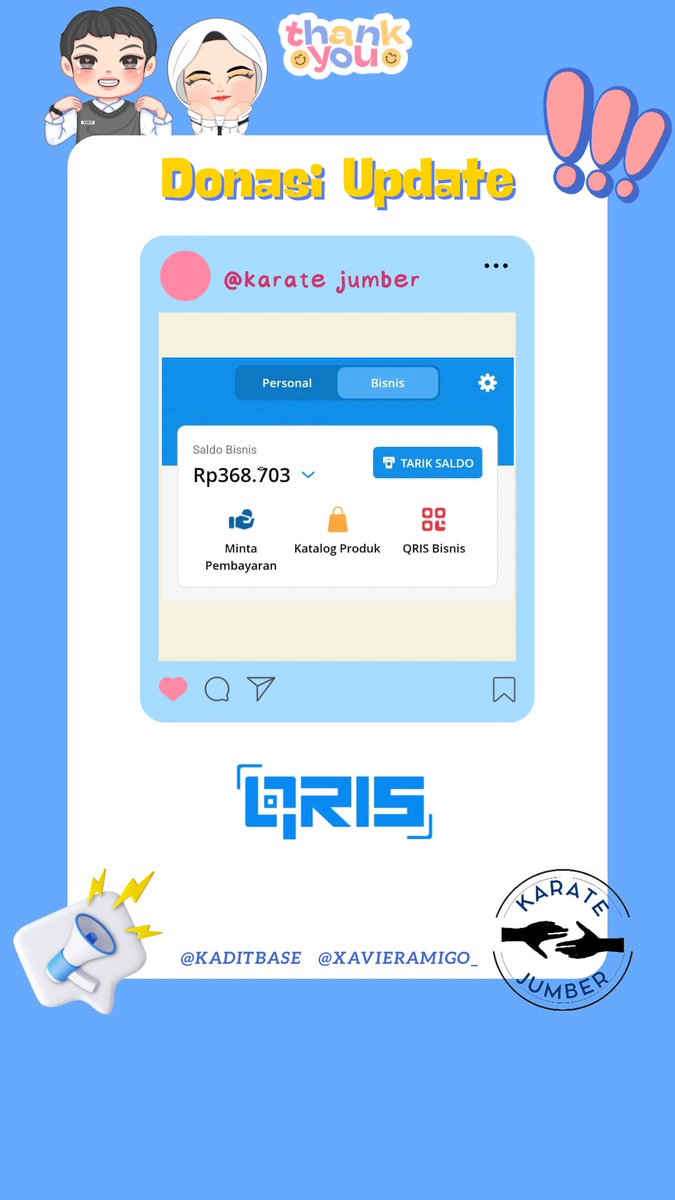 kaditbase's tweet photo. [Donation Update]

Halo teman-teman, berikut update project "Karate Jumber"✨✨

Hingga saat ini telah terkumpul Rp 413.706. Kami akan memberikan update hingga berakhirnya donasi, terima kasih banyak🤍🤍

@xavieramigo_
#kaditygy #xavieranation #KaditSparksofHope #XaringisCaring https://t.co/0OOAF7l6XW
