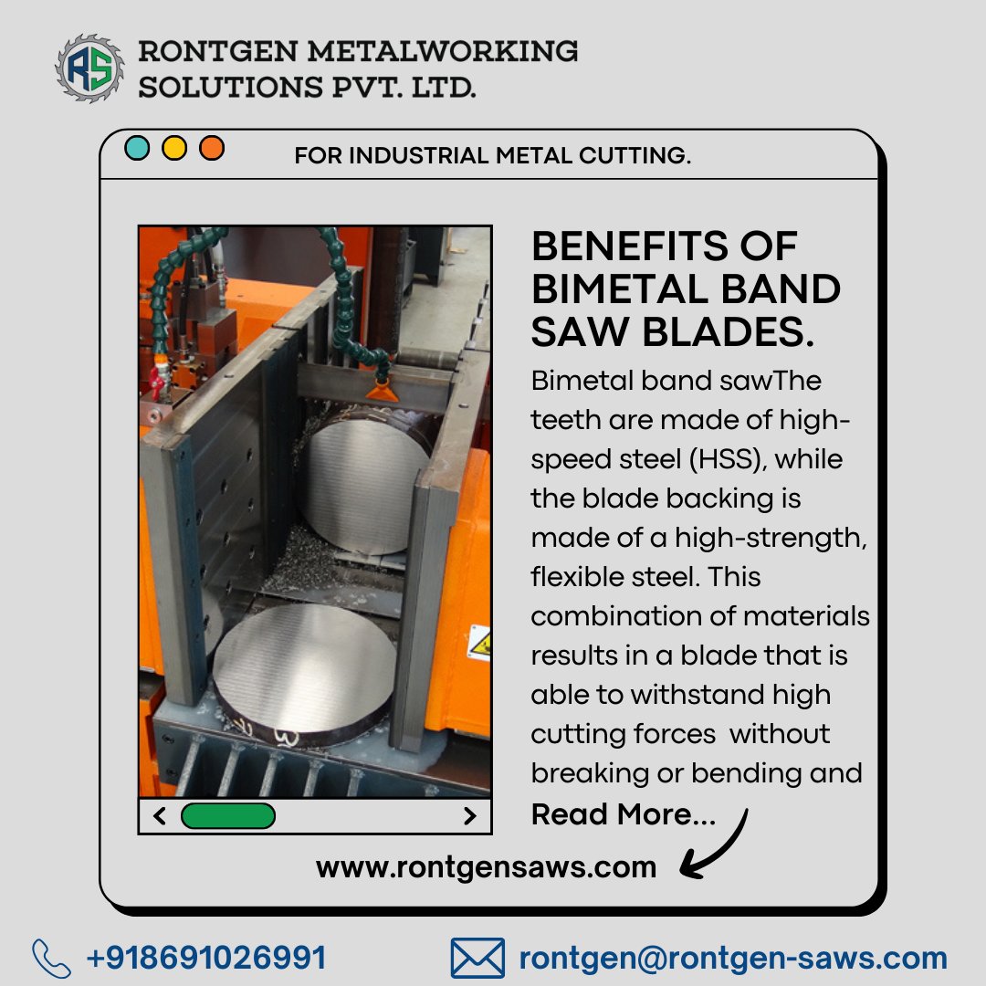 RontgenMetal's tweet photo. Discover the Cutting Edge!
Looking for a reliable, cost-effective, and versatile solution for industrial metal cutting? Check out our latest blog on The Benefits of Bimetal Band Saw Blades and see how they can boost your efficiency and lower costs!🔧 #rontgenmetalworkingsolutions https://t.co/byuRL6XhBT