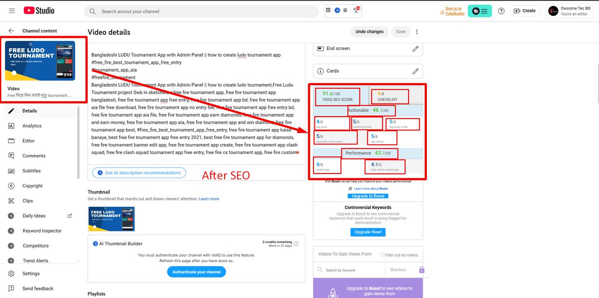 md_moshiur65's tweet photo. If you think that you need to do SEO for your videos. So, kindly hire with me. I always work with trusting my every client. One of these is my work proof. https://t.co/elrJvsmOcG