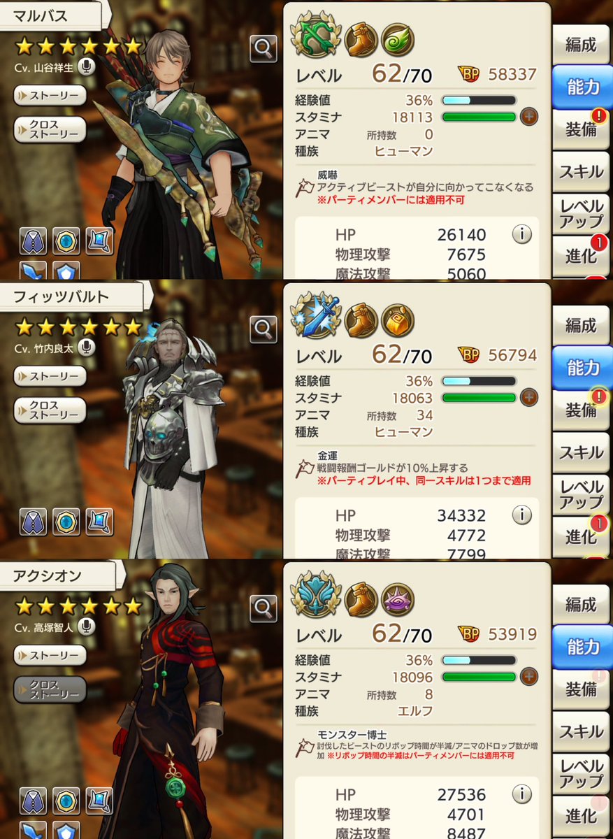 (わたしが)誕生日なのでマルバスにアニマをプレゼント🎁
これで3人とも限凸完了したのでゆっくりレベリングしてゆく♨️