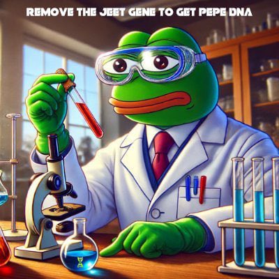 PDNASOL's tweet photo. Time to ditch the "jeet" gene and unlock the real power—only the true believers get the ultimate upgrade! #PDNA #SOLANA #PEPE https://t.co/Ot3HosuMWf