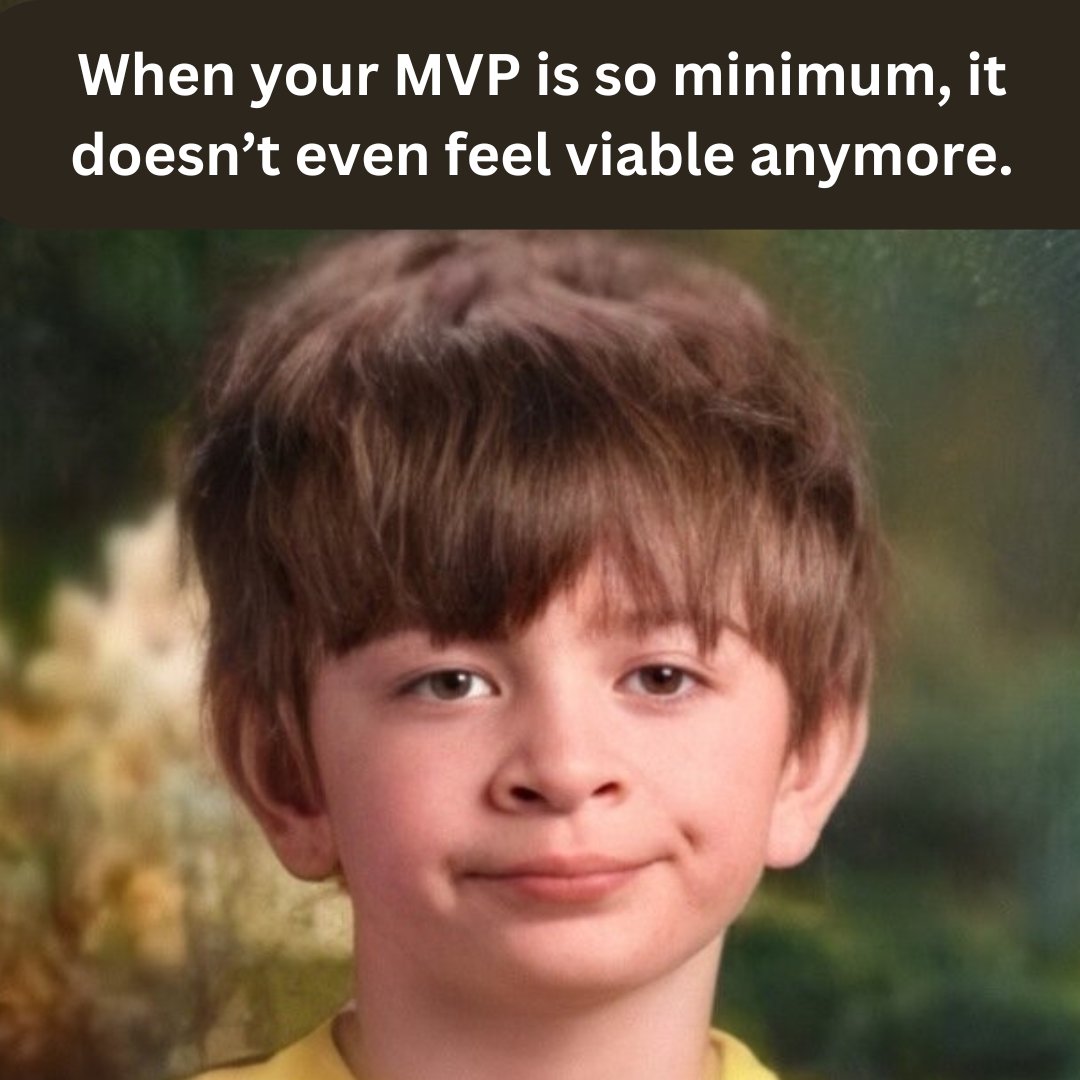 YourBrandMate's tweet image. When your MVP is so minimum, it’s barely hanging on to ‘viable&apos;.
.
Maybe it’s time to bring in a team that knows how to build things the right way.

#YourBrandMate #DesignThatDelivers #StartupSolutions