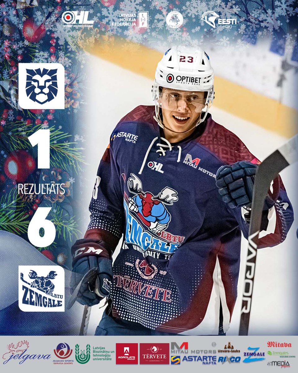 hkzemgale's tweet photo. 🏒Jelgavas hokeja komanda "Zemgale/LBTU" izbraukumā turpina savu uzvaru sēriju ar sesto panākumu. Vārti:
🚨 Purmalis;
🚨 Millers;
🚨 Alsknis;
🚨 Zaprivoda;
🚨 Andersons;
🚨 Gricinskis.
#optibethokejaliga #hkzemgale #rigashs #hsriga #hokejs https://t.co/yZESlzJYj7
