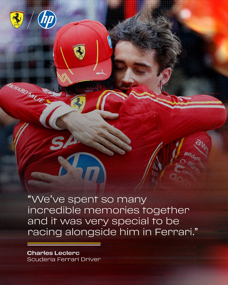 ScuderiaFerrari's tweet image. Only one more race to go as team-mates ❤️