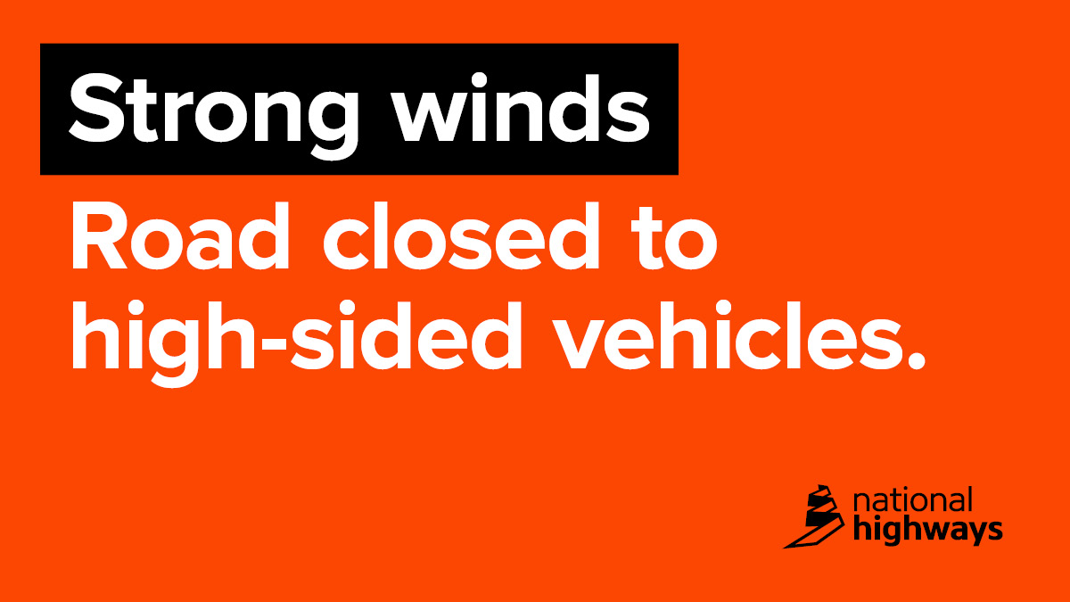 HighwaysYORKS's tweet photo. The #M62 #OuseBridge (between J36 and J37) is closed to high sided and vulnerable vehicles due to strong winds.
All other vehicles are still able to use the bridge at this time.
Please allow extra journey time if you're affected. https://t.co/kReutDSIan
