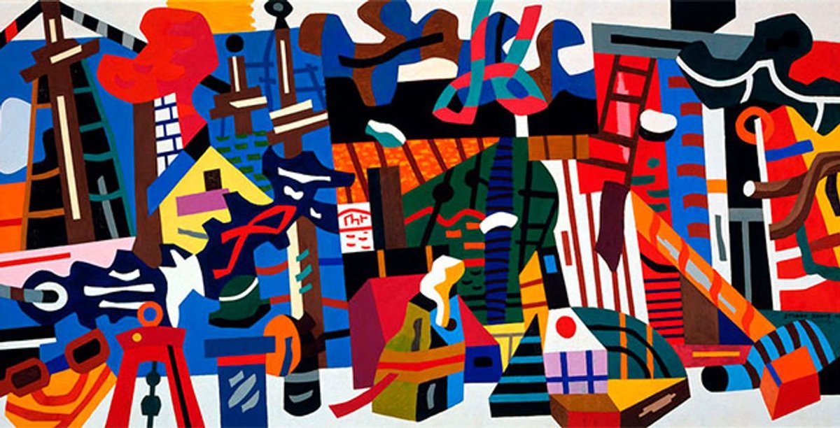 Happy Birthday was an early American modernist painter known for his jazz-influenced, bold, brash, and colorful proto-pop art paintings and Ashcan School pictures, Stuart Davis (December 7, 1892 – June 24, 1964). en.wikipedia.org/wiki/Stuart_Da… #art #painting #HappyBirthday
