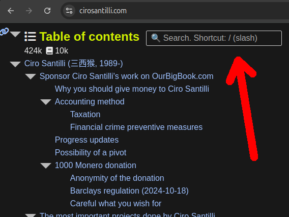 OurBigBook's tweet photo. https://t.co/0rhg416rBp You can now also search the table of content of static renders. https://t.co/3dvSPhSfvj