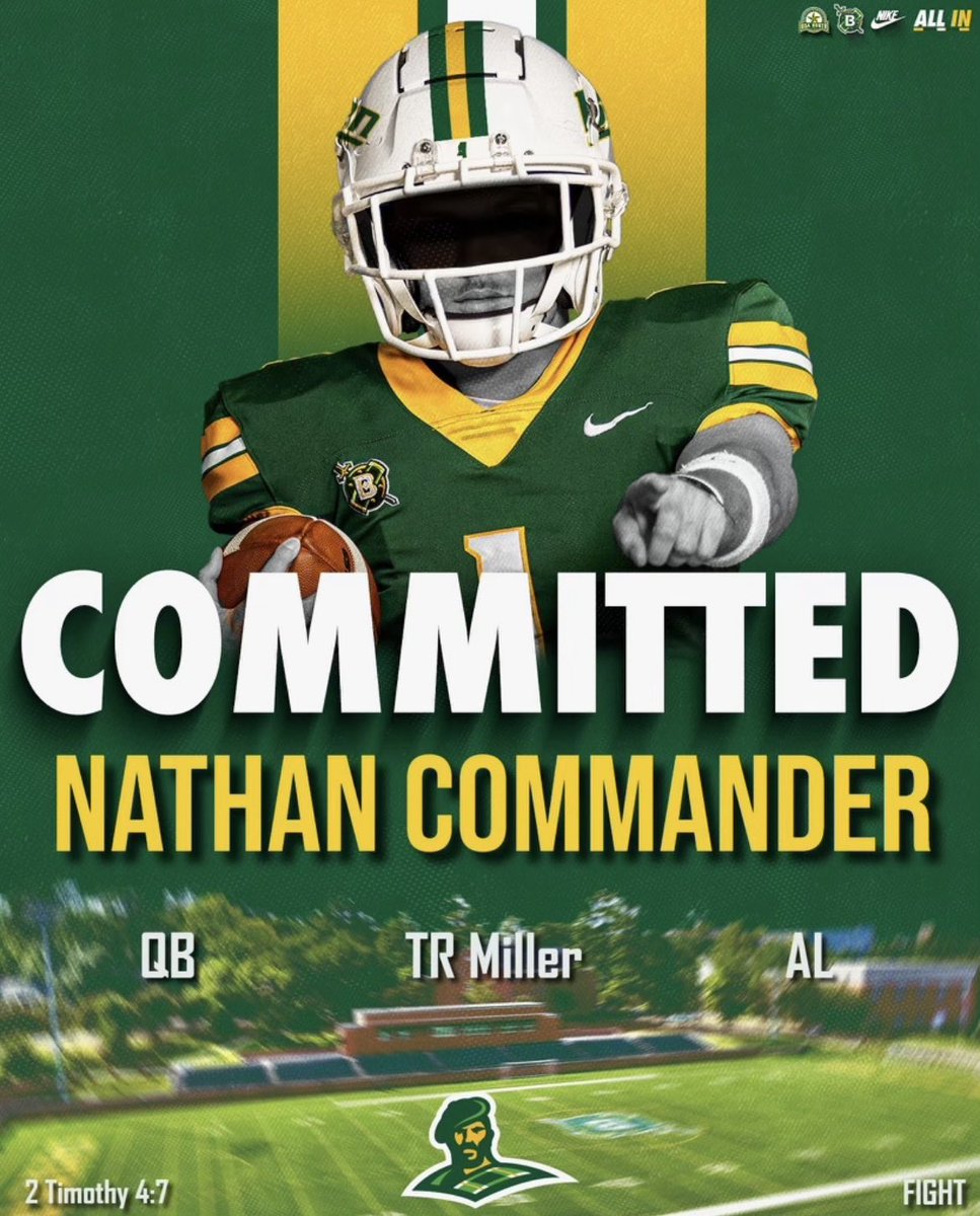 Nathan Commander (@nathancommander) on Twitter photo Thank you, <a href="/BelhavenFB/">Belhaven Football</a>, for the awesome official visit. My family and I enjoyed every minute of it. I’m blessed to say that I will be joining the <a href="/BelhavenU/">Belhaven University</a> family. Can’t wait to win the USA South and Fight The Good Fight with y’all. <a href="/Coach_CDN2/">CJ Nightingale</a> <a href="/jonstonmac/">Jonston MacIntyre</a> <a href="/Coach_Sheron/">Josh Sheron</a> Thank you, <a href="/BelhavenFB/">Belhaven Football</a>, for the awesome official visit. My family and I enjoyed every minute of it. I’m blessed to say that I will be joining the <a href="/BelhavenU/">Belhaven University</a> family. Can’t wait to win the USA South and Fight The Good Fight with y’all. <a href="/Coach_CDN2/">CJ Nightingale</a> <a href="/jonstonmac/">Jonston MacIntyre</a> <a href="/Coach_Sheron/">Josh Sheron</a>