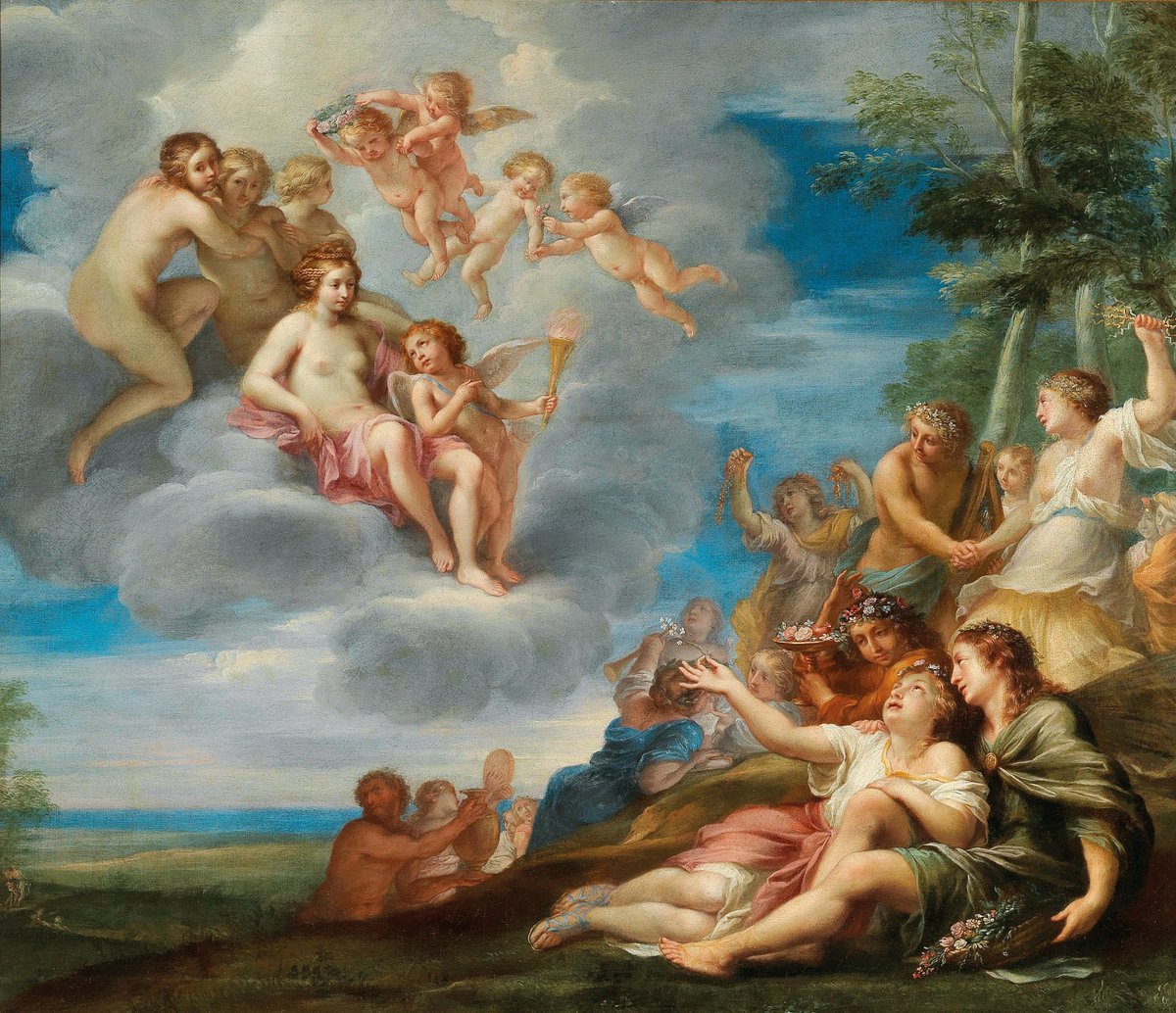 romanpriestess's tweet photo. Venus and Apollo with the Muses by Louis Cousin (1606–1667) https://t.co/XBcthUc3y1