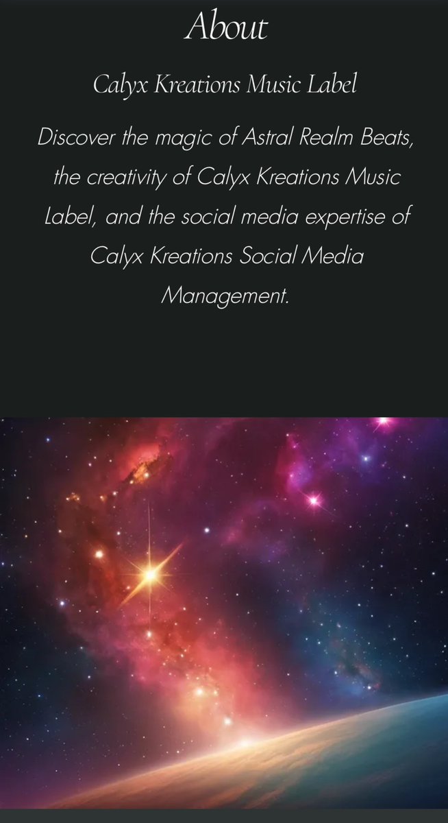 CalyxKre's tweet image. Preview of the new website, I’m working on that will be launched January 2nd 2025!!!!! My team wanted me to start a new website on Wix. 🎧🎼🎤🎹✨#wixwebsite #wixwebsitedesign