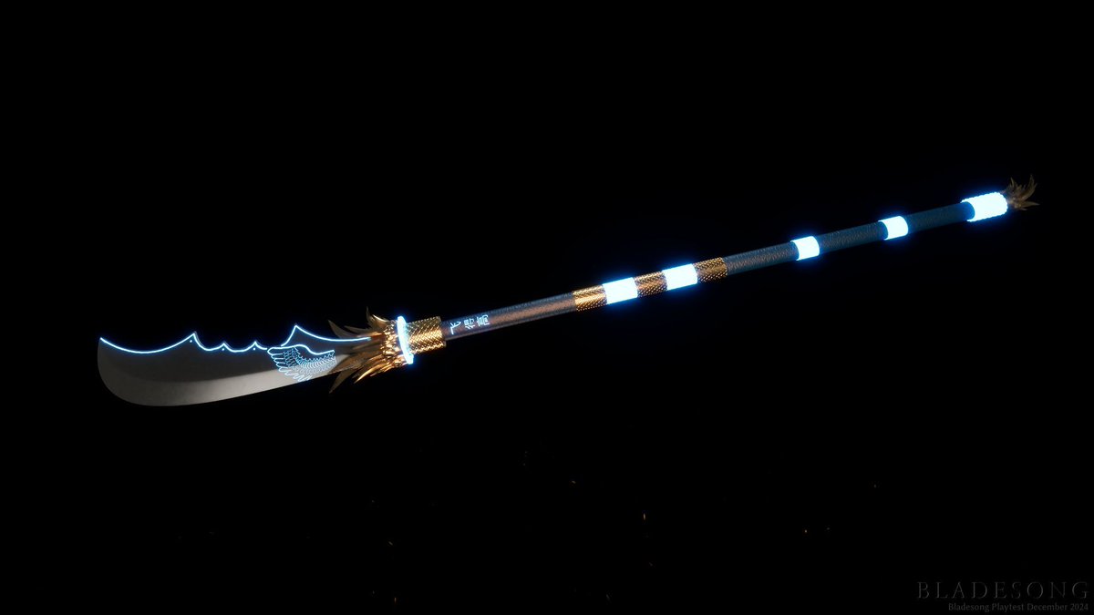 Behold the mightiest 
BLADES OF THE AERIAL REALMS!
We proudly announce one of the two new champions of the BLADESONG Community Challenge:

Shàngshēng de fēng (The Ascendant Wind) forged by WhatTheKit 

⚔️Join the Playtest now on Steam: buff.ly/3SsEXYL