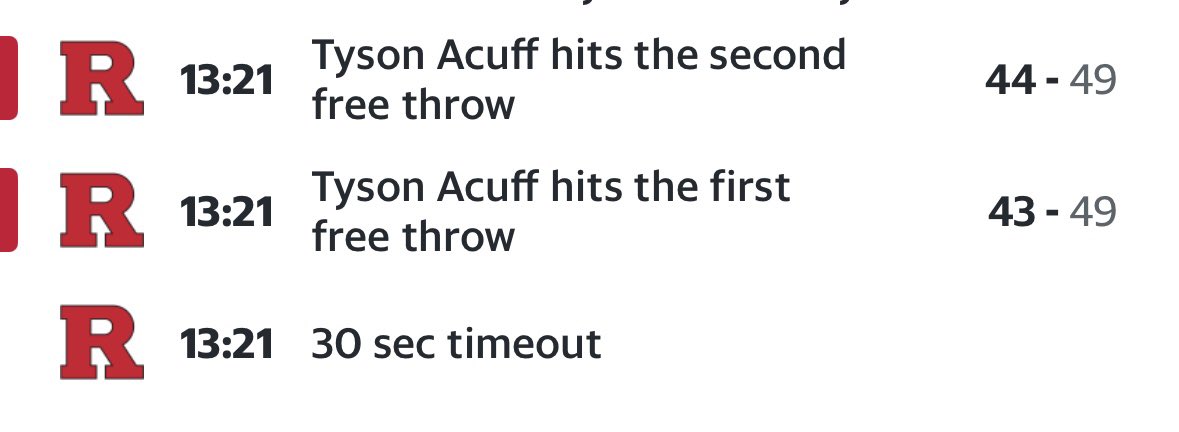 gavinoneill11's tweet photo. @B1GMBBall need a stat correction in RU v OSU

Credited Acuff on these FT’s, although Harper was the shooter… https://t.co/vb8fZzhMvx