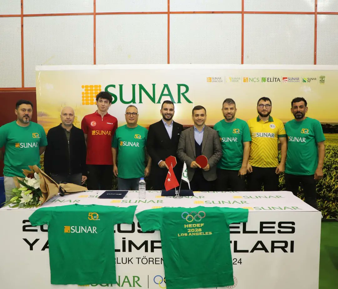 ismailDemir64's tweet photo. 2028 Los Angeles Yaz Olimpiyatları’nda ülkemizi ve @SunarYatirim ’ı gururla temsil edecek olan A Milli Sporcumuz Talha Yiğenler ile @SunarYatirim Yön Kur Bşk ve CEO’su @mustafacomu arasında, @masatenisifed Bşk Sn. Kerim Koç beyin katılımlarıyla sponsorluk anlaşması imzalandı . https://t.co/o1yuHy1NRn