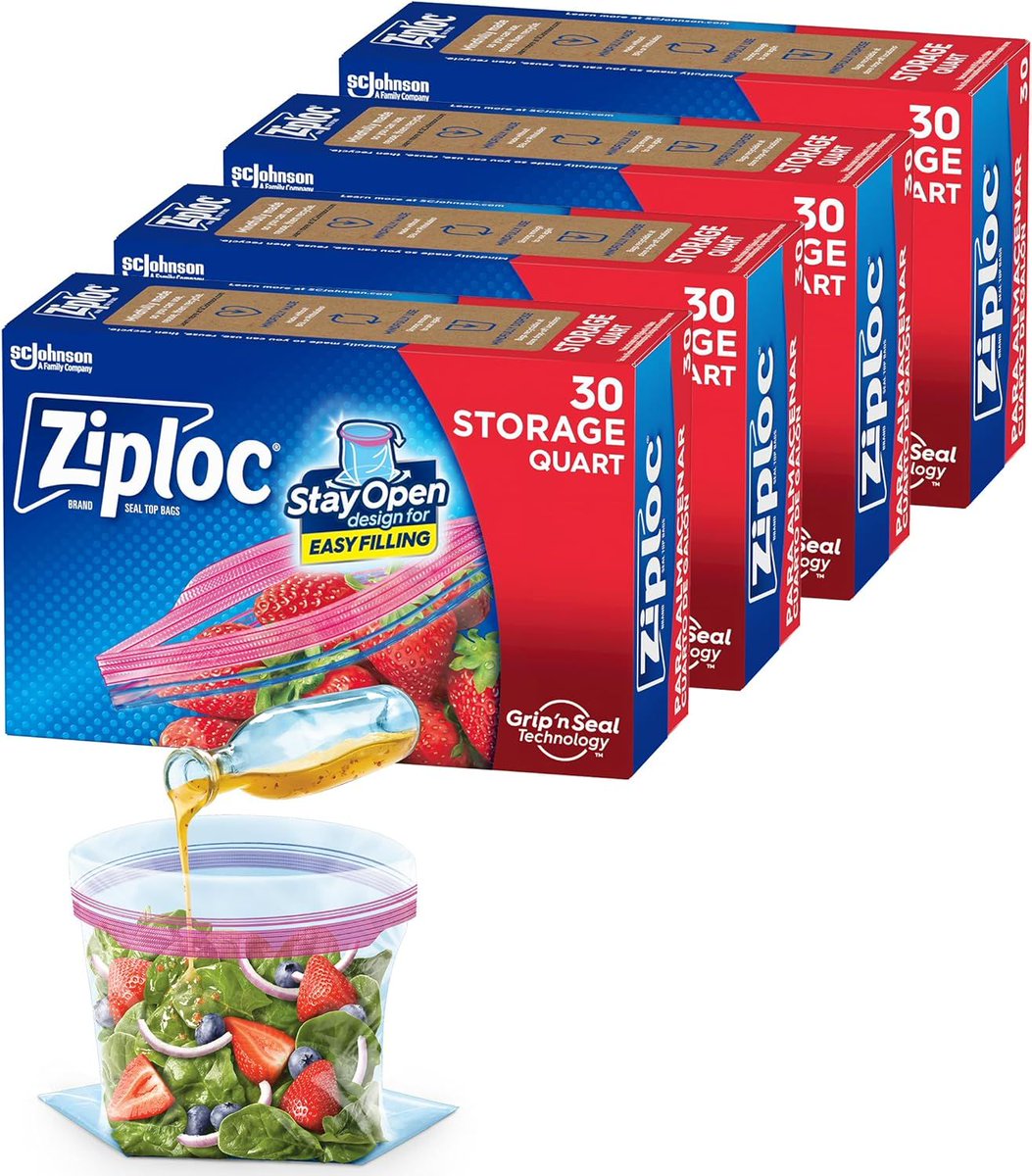 FatKidDeals's tweet photo. 120-Count Ziploc Quart Storage Bags with Grip 'n Seal Technology » only $7.11

https://t.co/KBZLIBvOWZ https://t.co/P3POW96CvA