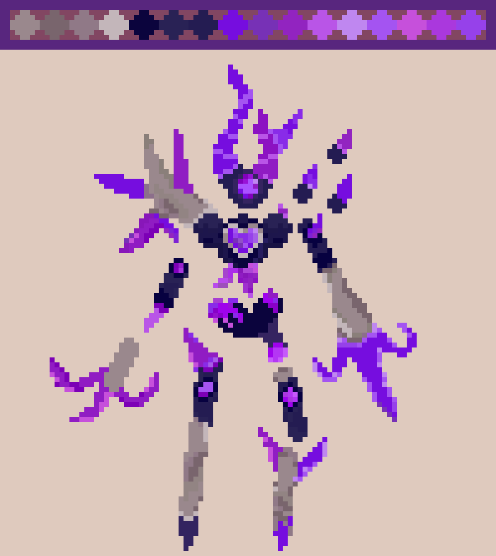 Mopeypixels's tweet photo. Purple Crystal Golem 
#pixelart #aseprite https://t.co/MgjxfZqZA7