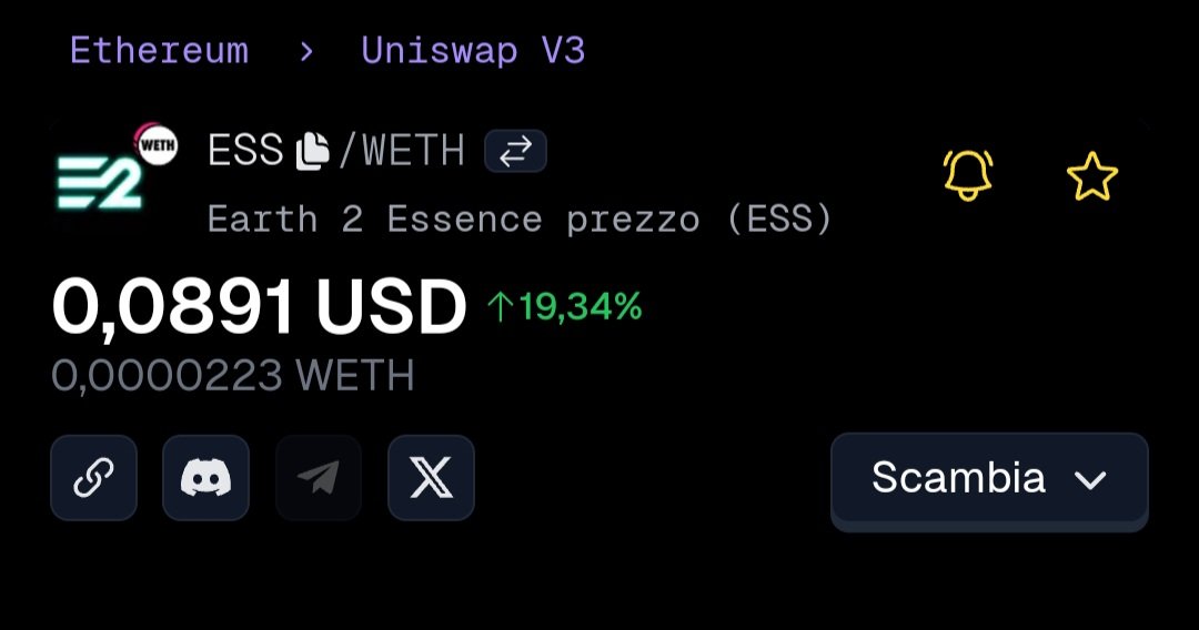 10 cents soon?! 🚀 $ESS
#earth2 #e2 #ToTheMoon #Crypto #essence
