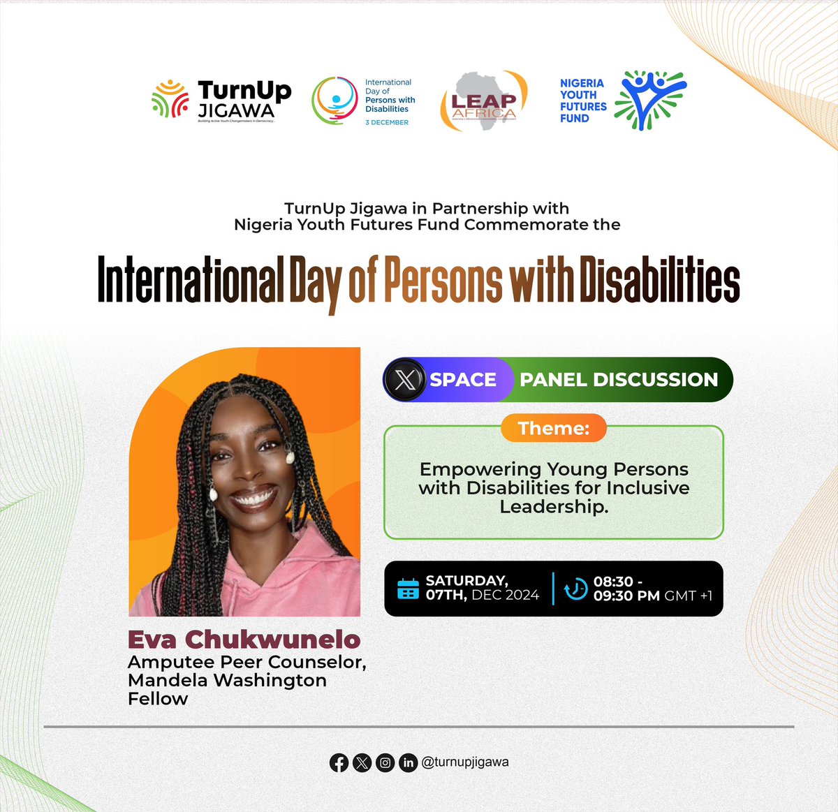 Elijahnsimon's tweet photo. Join in an hour as we discuss the issues around empowering young persons with disabilities for inclusive leadership. 

@ng_youthfund 
@LEAPAfrica https://t.co/Lw279RF4pY