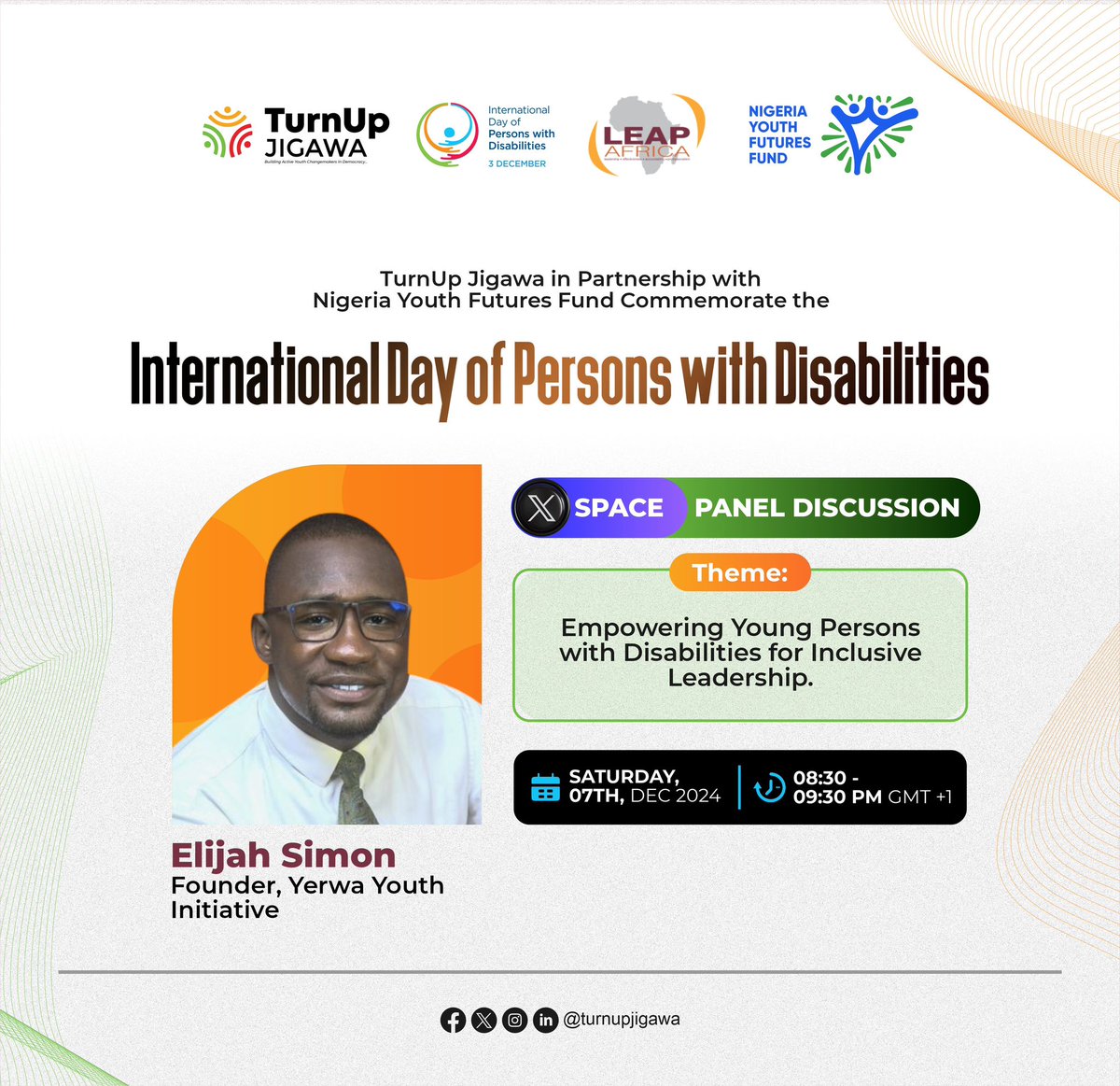 Elijahnsimon's tweet photo. Join in an hour as we discuss the issues around empowering young persons with disabilities for inclusive leadership. 

@ng_youthfund 
@LEAPAfrica https://t.co/Lw279RF4pY