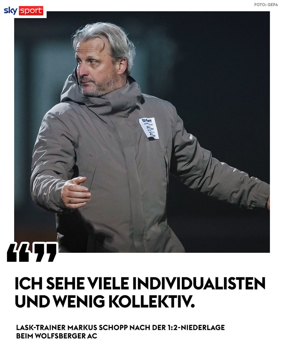 SkySportAustria's tweet photo. Harte Worte von @LASK_Official-Trainer Markus #Schopp nach der Niederlage in Wolfsberg! #SkyBuliAT #WACASK #LASK
Zum Interview: https://t.co/zrbulExDz0 https://t.co/WsQuoz65Ms