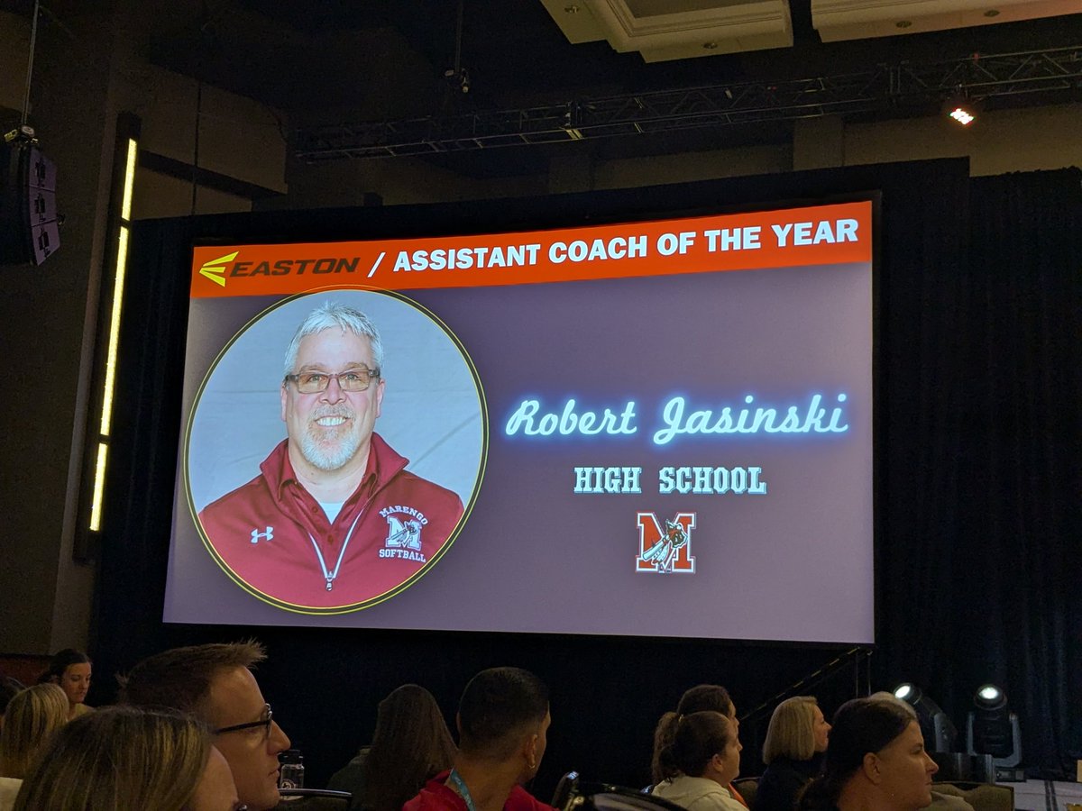 Congratulations on Assistant Softball Coach Rob Jasinski on receiving his NFCA High School Assistant Coach of the Year Award.  We are very proud of you and what you do for our student-athletes at MCHS.