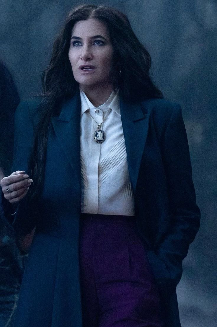 It hasn’t snowed yet. 

She’s walking to work.