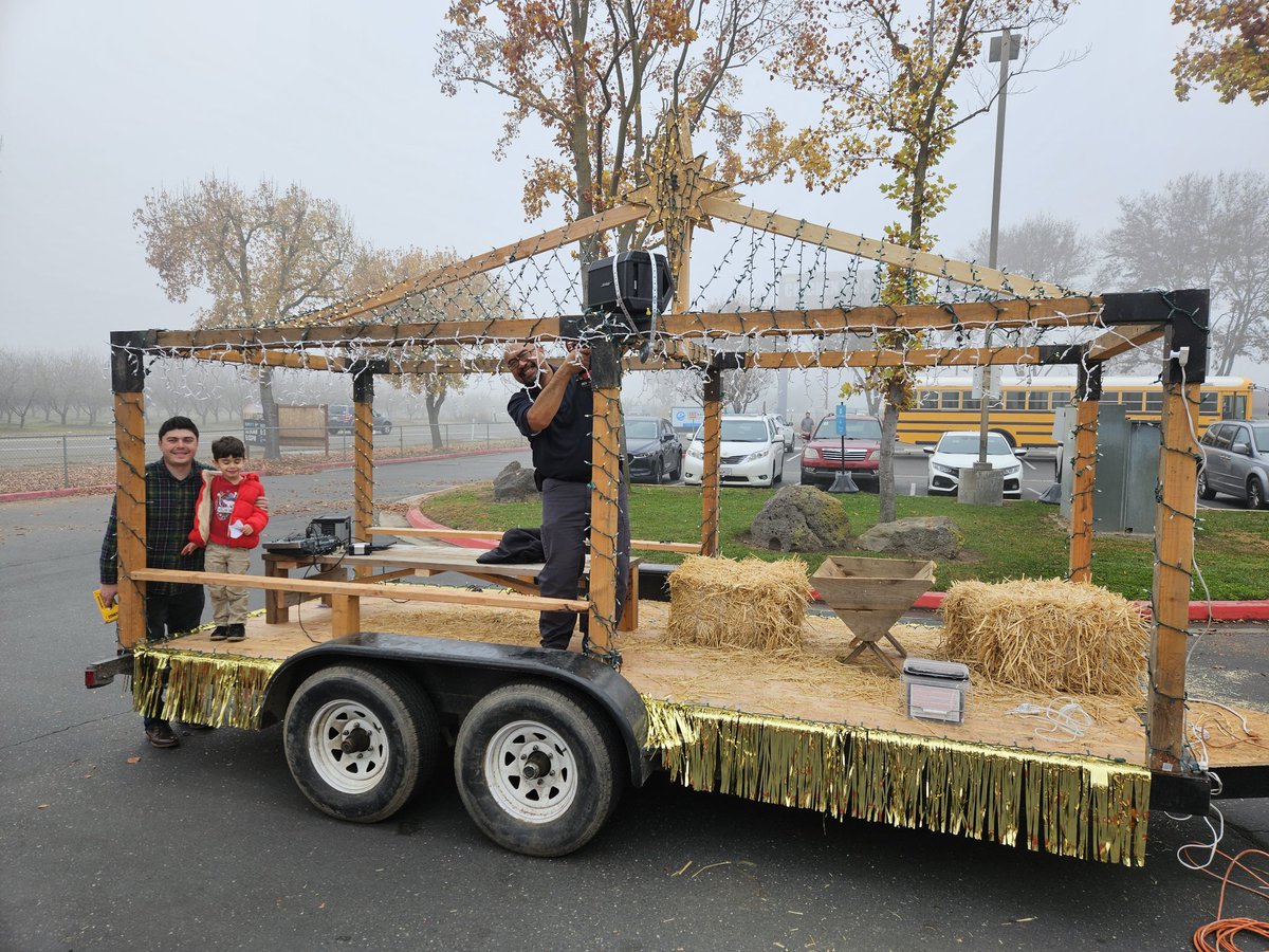 Final prep for our first ever float for our city's Christmas Parade! Our goal is to pass out hundreds of invitations to our Christmas program later in the month!
