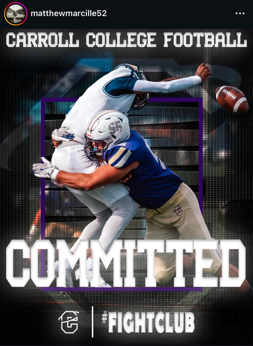 Congratulations to Matt Marcille on committing to <a href="/FootballCarroll/">Carroll College Football</a> #mtscores