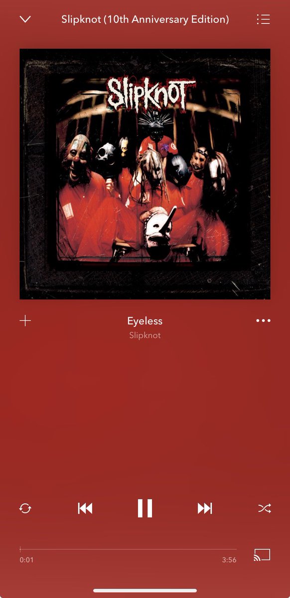DevTC333's tweet image. Song of the Day: Eyeless
Artist: SlipKnoT
Year: 1999
Good rage anthem for finals. (I literally just need to get through this week and everything will be fine😀😀)
#SPM230