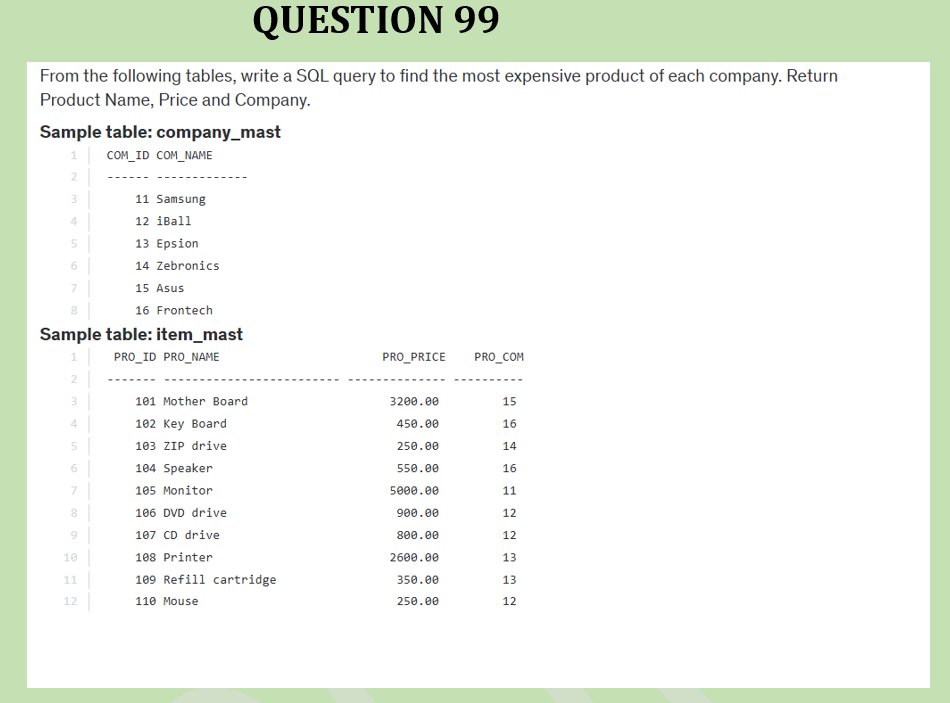 RebeccaOluwato3's tweet image. #MASTERSQL #Day99 #Question99 #LearnwithRebecca #100daysofSQLexercises